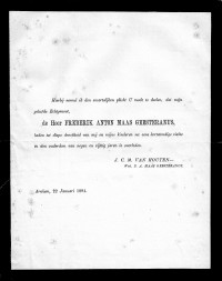 Overlijdensbericht F.A. MG (1894)